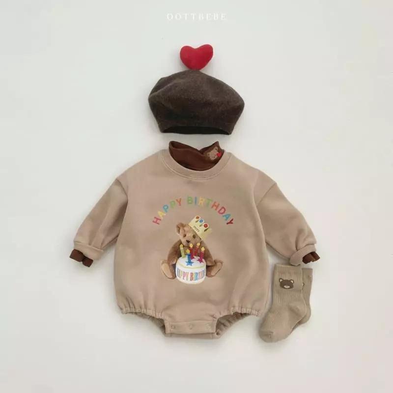 Oott Bebe - Korean Baby Fashion - #babyboutique - Happy Birth Day Bodysuit - 4