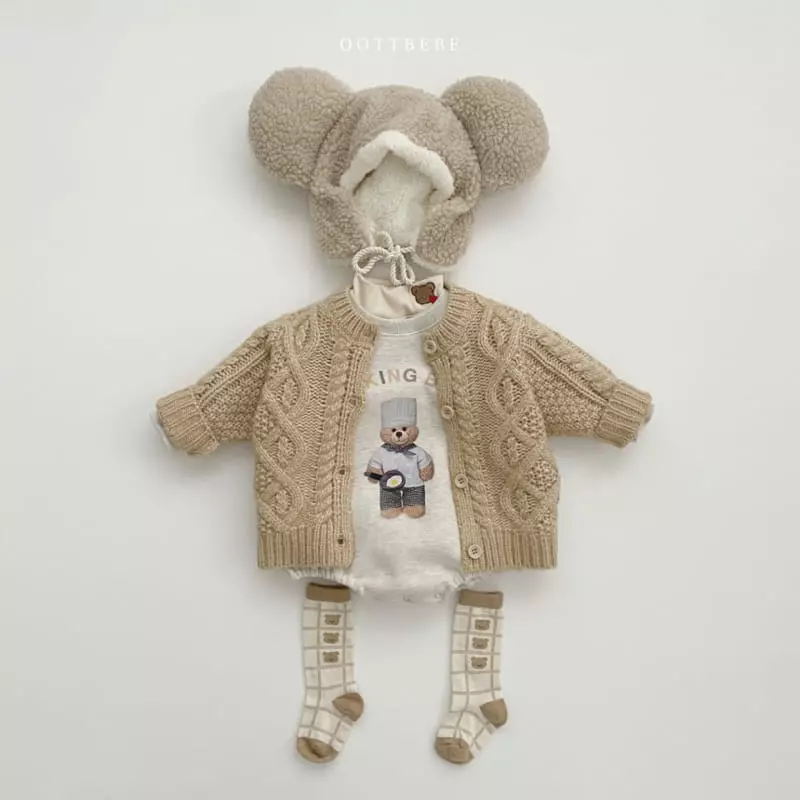Oott Bebe - Korean Baby Fashion - #babyclothing - Cooking Bear Bodysuit - 12