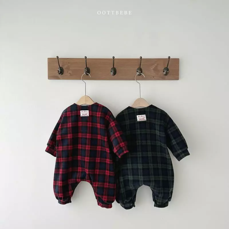 Oott Bebe - Korean Baby Fashion - #babyclothing - Merry Check Bodysuit - 11