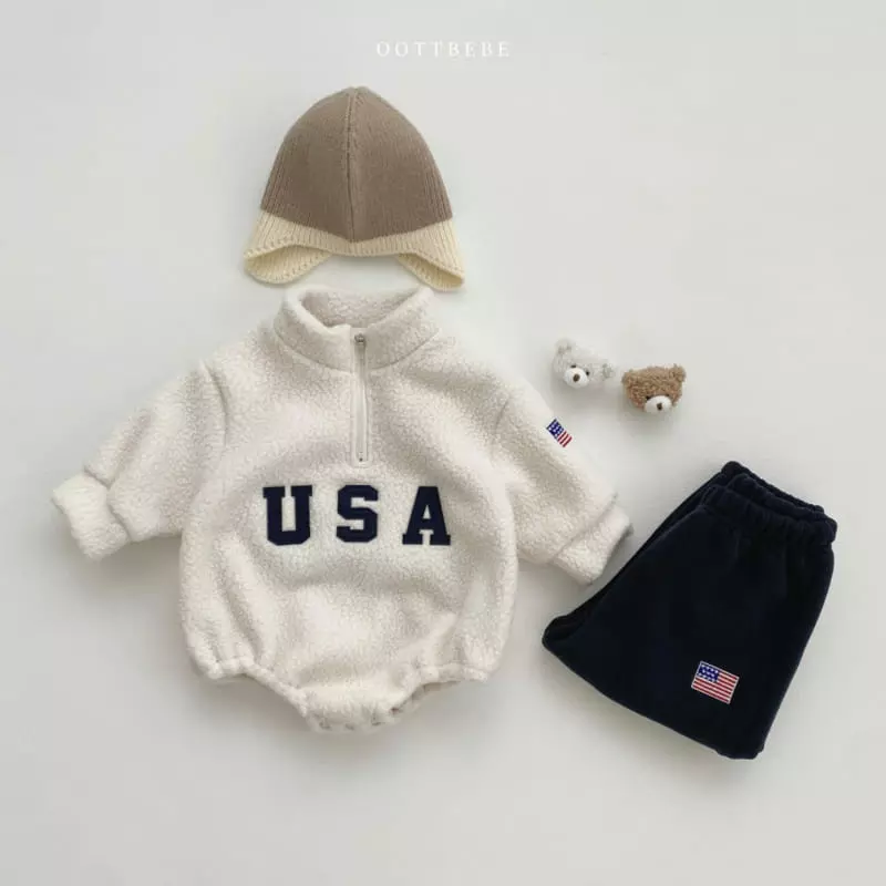 Oott Bebe - Korean Baby Fashion - #babyclothing - USA Anorak Bodysuit - 4
