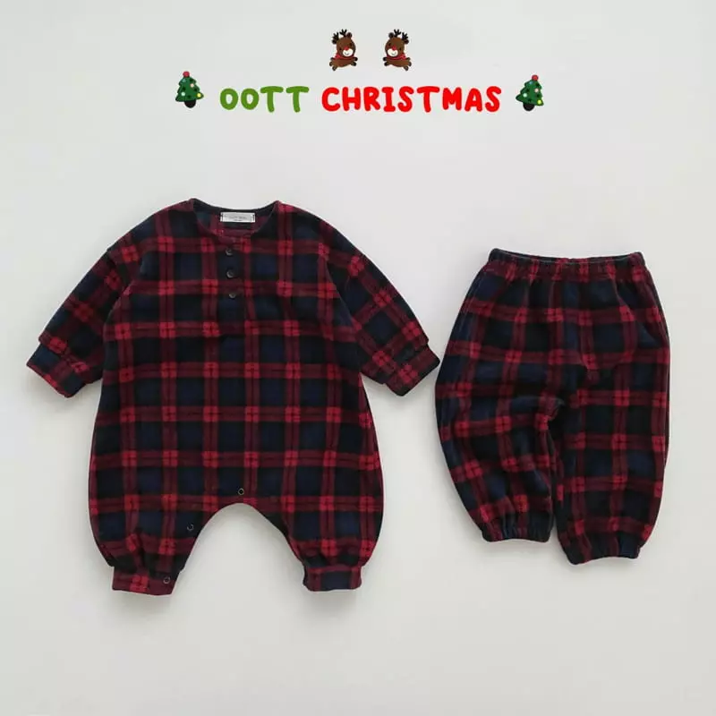 Oott Bebe - Korean Baby Fashion - #babyfashion - Merry Check Bodysuit - 12