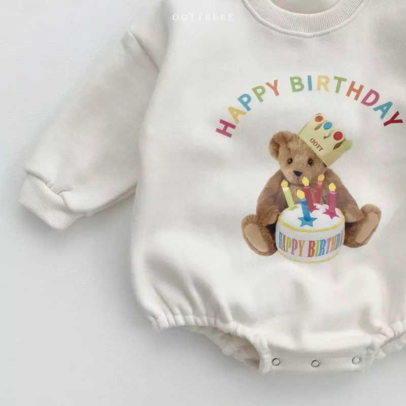 Oott Bebe - Korean Baby Fashion - #babyfashion - Happy Birth Day Bodysuit - 6