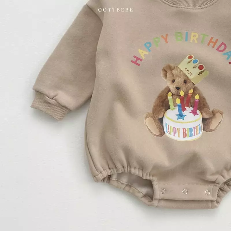 Oott Bebe - Korean Baby Fashion - #babyfever - Happy Birth Day Bodysuit - 7