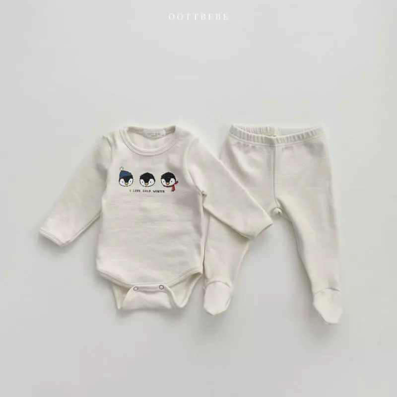 Oott Bebe - Korean Baby Fashion - #babyfever - Winter Friends Bodysuit with Leggings - 2