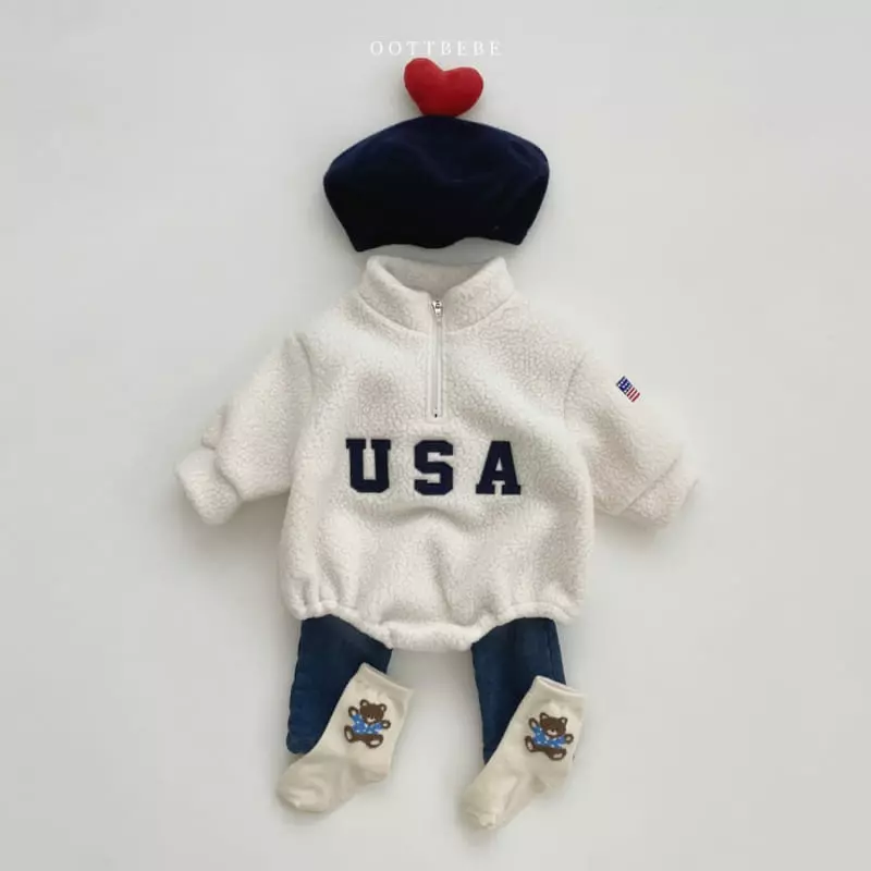 Oott Bebe - Korean Baby Fashion - #babygirlfashion - USA Anorak Bodysuit - 6
