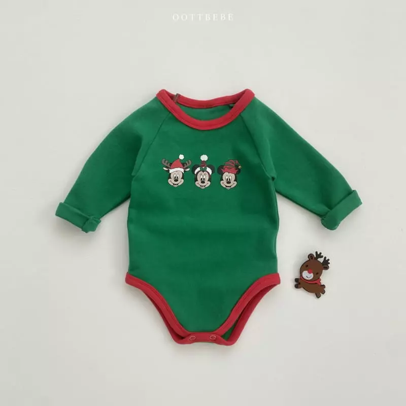 Oott Bebe - Korean Baby Fashion - #babygirlfashion - Disney Santa Bodysuit - 2