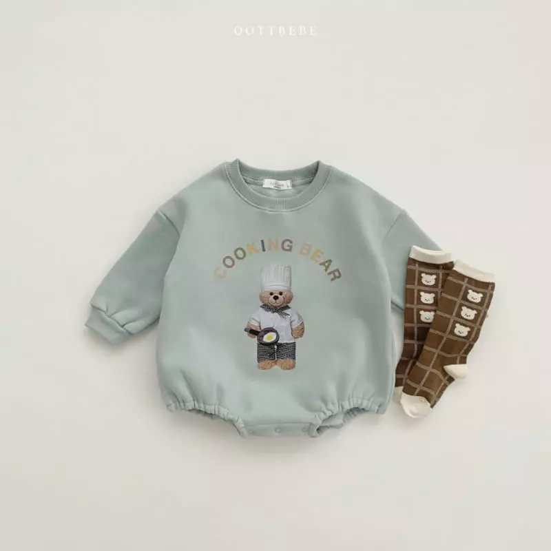 Oott Bebe - Korean Baby Fashion - #babyootd - Cooking Bear Bodysuit - 3