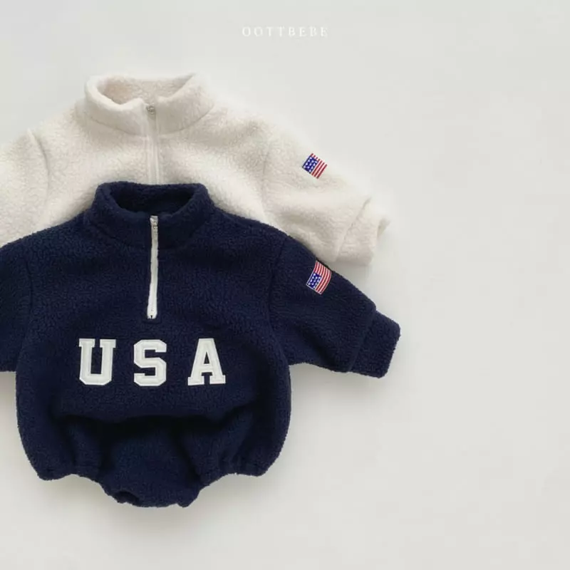 Oott Bebe - Korean Baby Fashion - #babyoutfit - USA Anorak Bodysuit - 10