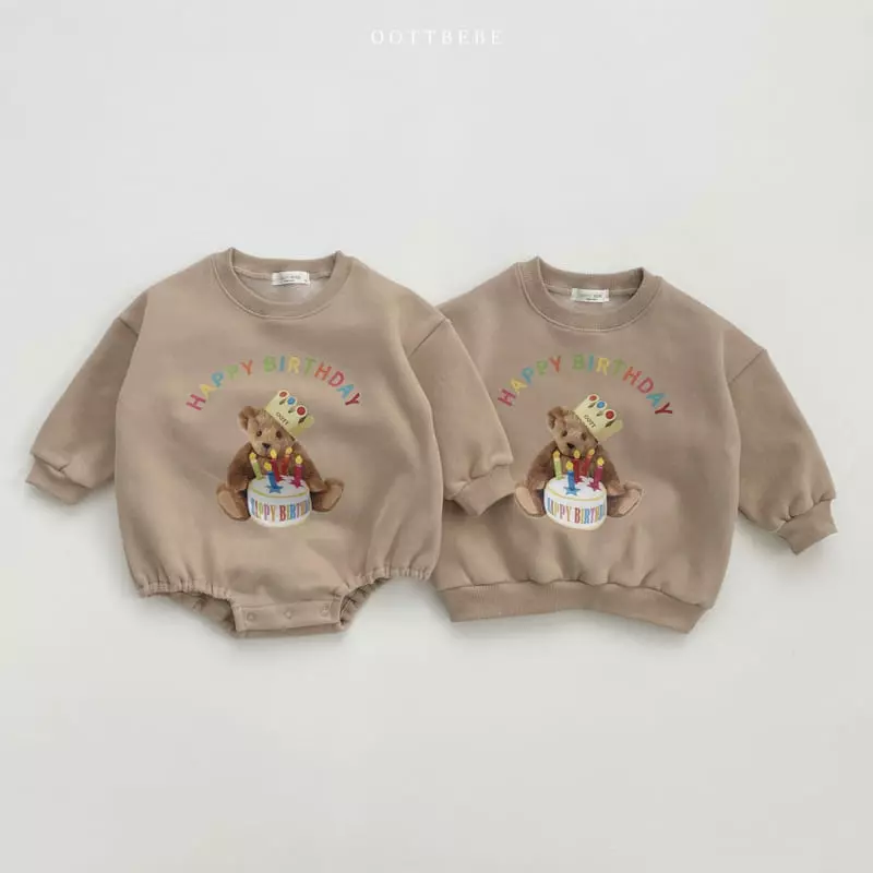 Oott Bebe - Korean Baby Fashion - #babyoutfit - Happy Birth Day Bodysuit - 12