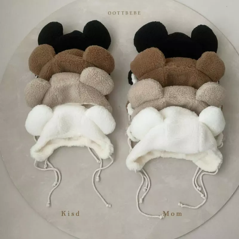 Oott Bebe - Korean Baby Fashion - #onlinebabyboutique - Bear Hat with Mom