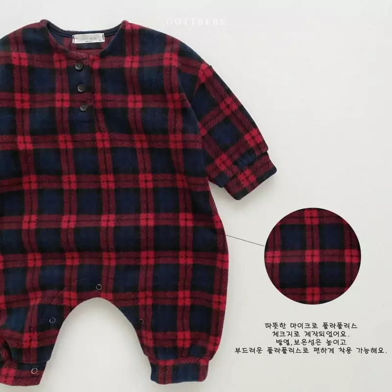 Oott Bebe - Korean Baby Fashion - #onlinebabyboutique - Merry Check Bodysuit - 6