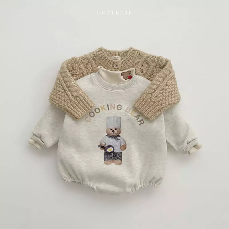 Oott Bebe - Korean Baby Fashion - #smilingbaby - Cooking Bear Bodysuit - 9