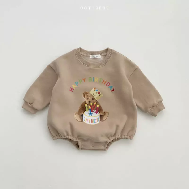 Oott Bebe - Korean Baby Fashion - #smilingbaby - Happy Birth Day Bodysuit - 2