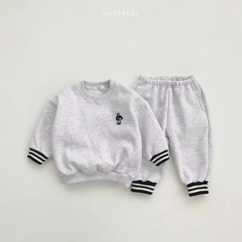 Oott Bebe - Korean Children Fashion - #kidzfashiontrend - Paul Banding Top Bottom Set - 4
