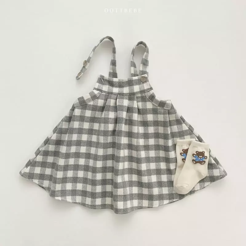 Oott Bebe - Korean Children Fashion - #childofig - High Check One-piece - 2