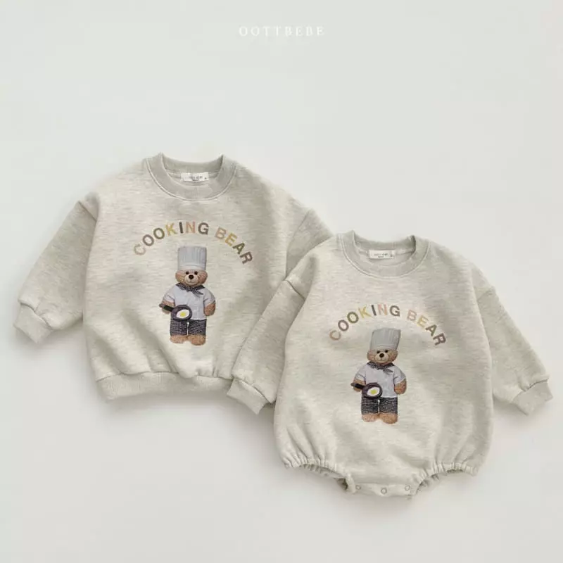 Oott Bebe - Korean Children Fashion - #childrensboutique - Cooking Bear Sweatshirt - 11