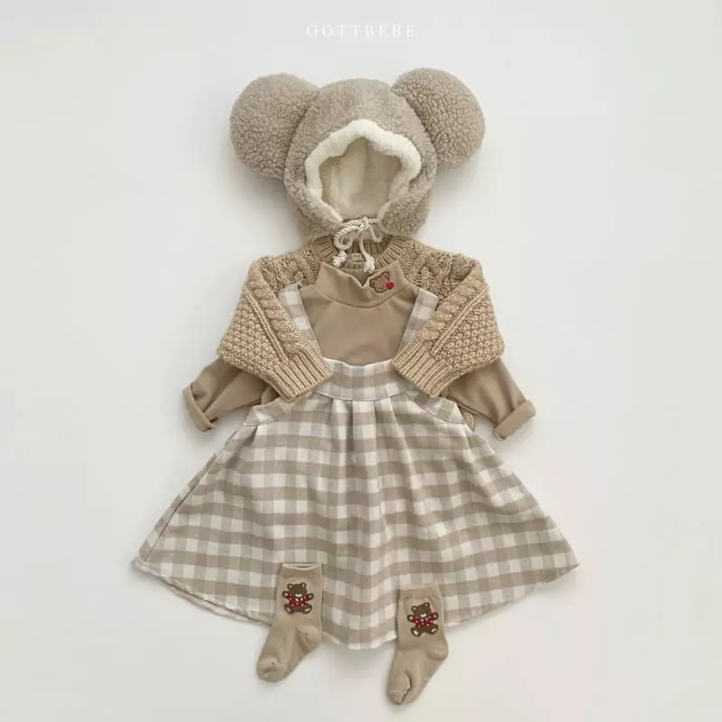 Oott Bebe - Korean Children Fashion - #childrensboutique - High Check One-piece - 3