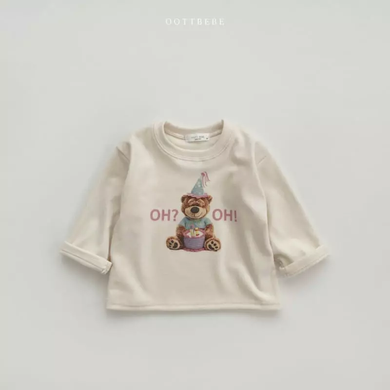 Oott Bebe - Korean Children Fashion - #designkidswear - Chou Cream Bear Tee - 6