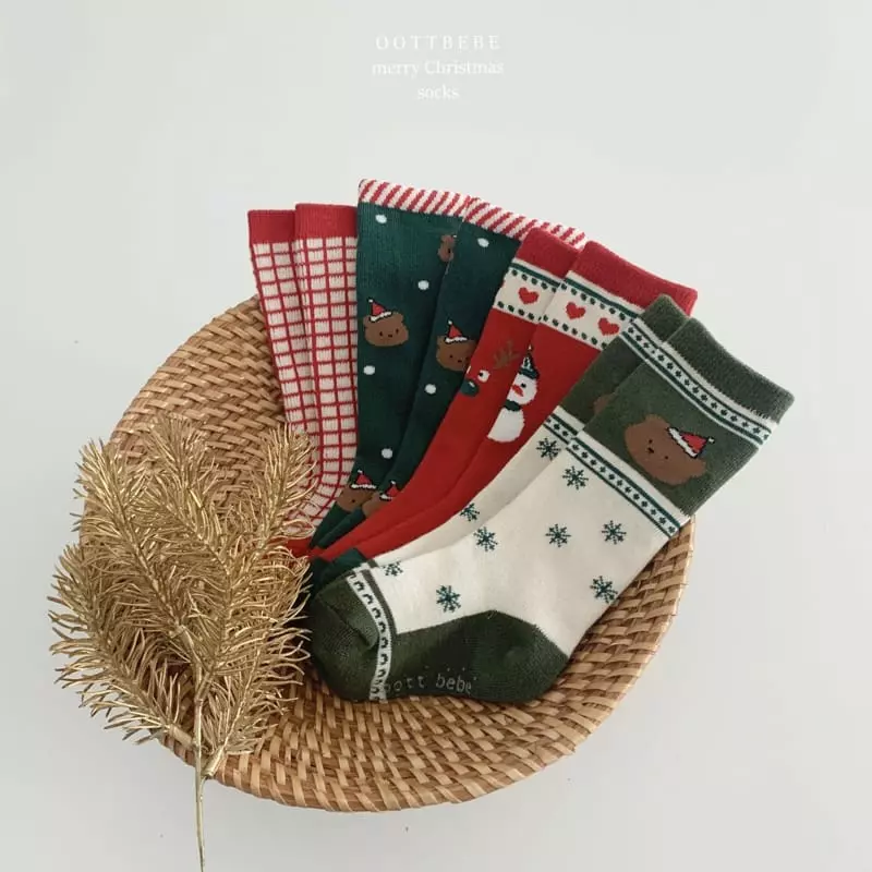 Oott Bebe - Korean Children Fashion - #designkidswear - Santa Bear Knee Socks - 8