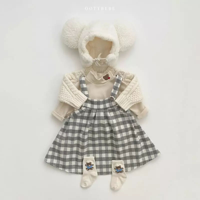 Oott Bebe - Korean Children Fashion - #childrensboutique - High Check One-piece - 4