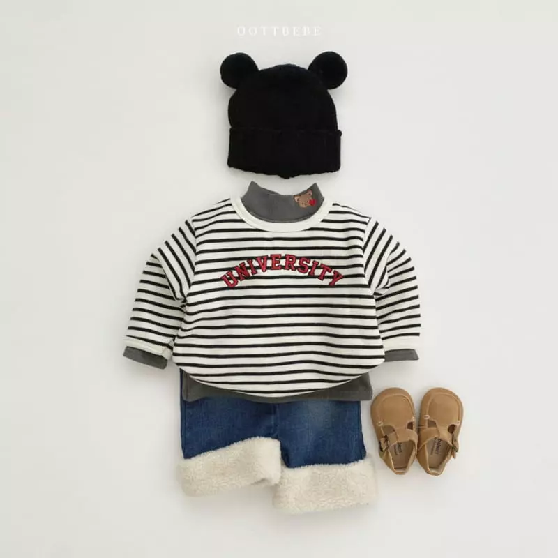 Oott Bebe - Korean Children Fashion - #discoveringself - Uni Piping Sweatshirt - 12
