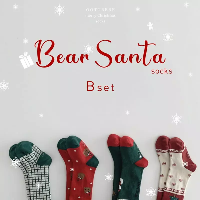 Oott Bebe - Korean Children Fashion - #discoveringself - Santa Bear Knee Socks - 9