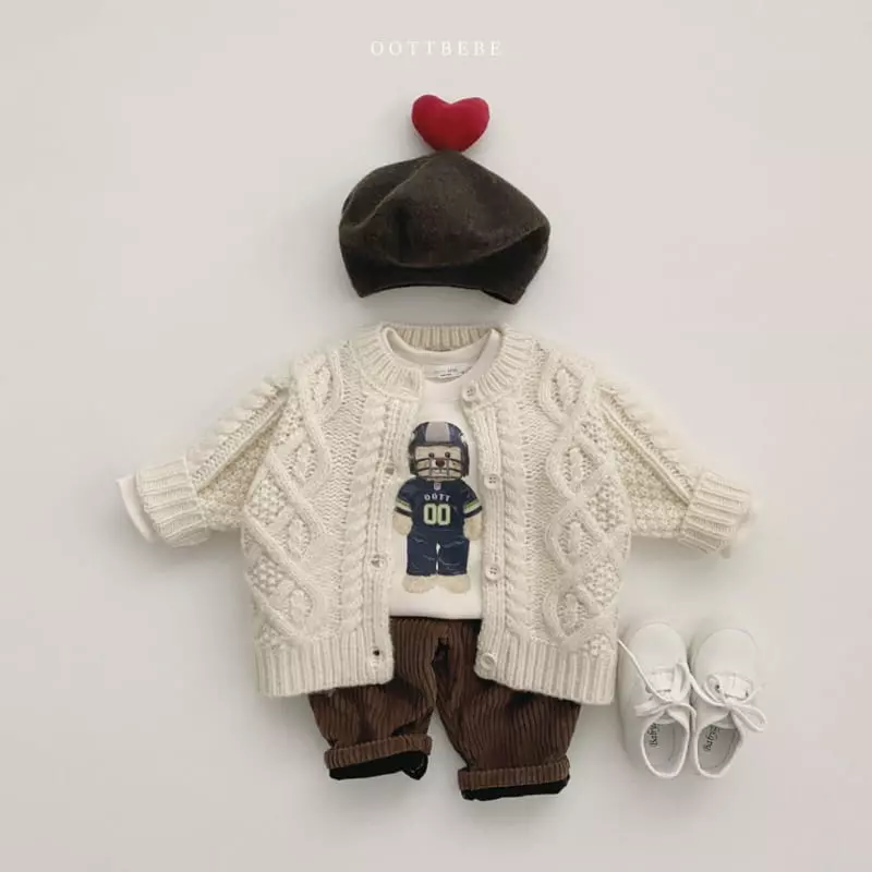 Oott Bebe - Korean Children Fashion - #kidsstore - Chou Cream Bear Tee - 10