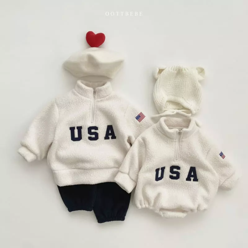 Oott Bebe - Korean Children Fashion - #kidsstore - USA Anorak Sweatshirt - 6