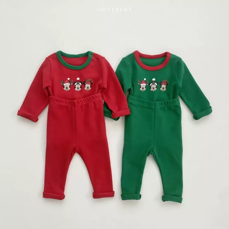 Oott Bebe - Korean Children Fashion - #kidsstore - Disney Santa Easywear Set - 3