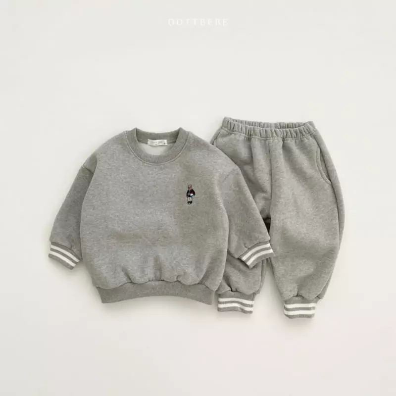 Oott Bebe - Korean Children Fashion - #kidzfashiontrend - Paul Banding Top Bottom Set - 3