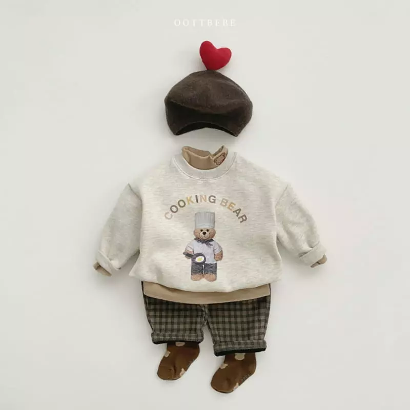 Oott Bebe - Korean Children Fashion - #littlefashionista - Cooking Bear Sweatshirt - 4