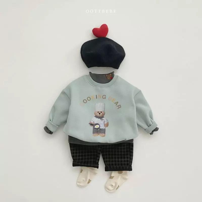 Oott Bebe - Korean Children Fashion - #minifashionista - Cooking Bear Sweatshirt - 5