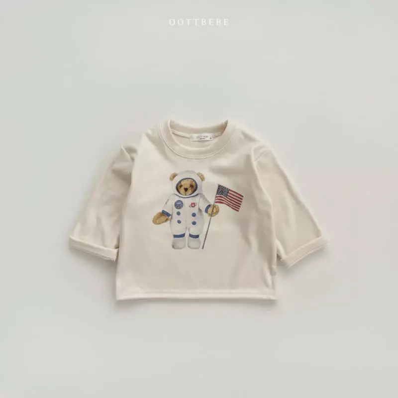 Oott Bebe - Korean Children Fashion - #stylishchildhood - Chou Cream Bear Tee - 3