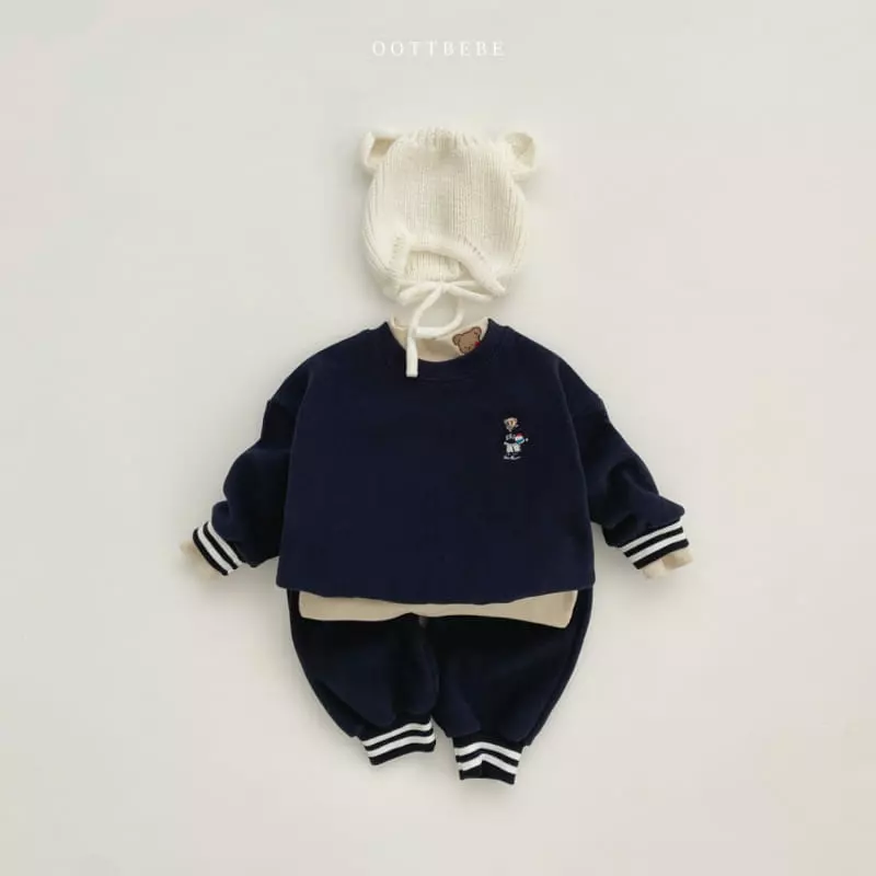 Oott Bebe - Korean Children Fashion - #stylishchildhood - Paul Banding Top Bottom Set - 11
