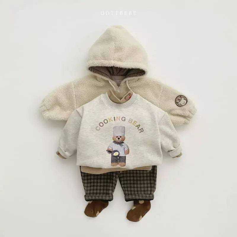 Oott Bebe - Korean Children Fashion - #stylishchildhood - Cooking Bear Sweatshirt - 9