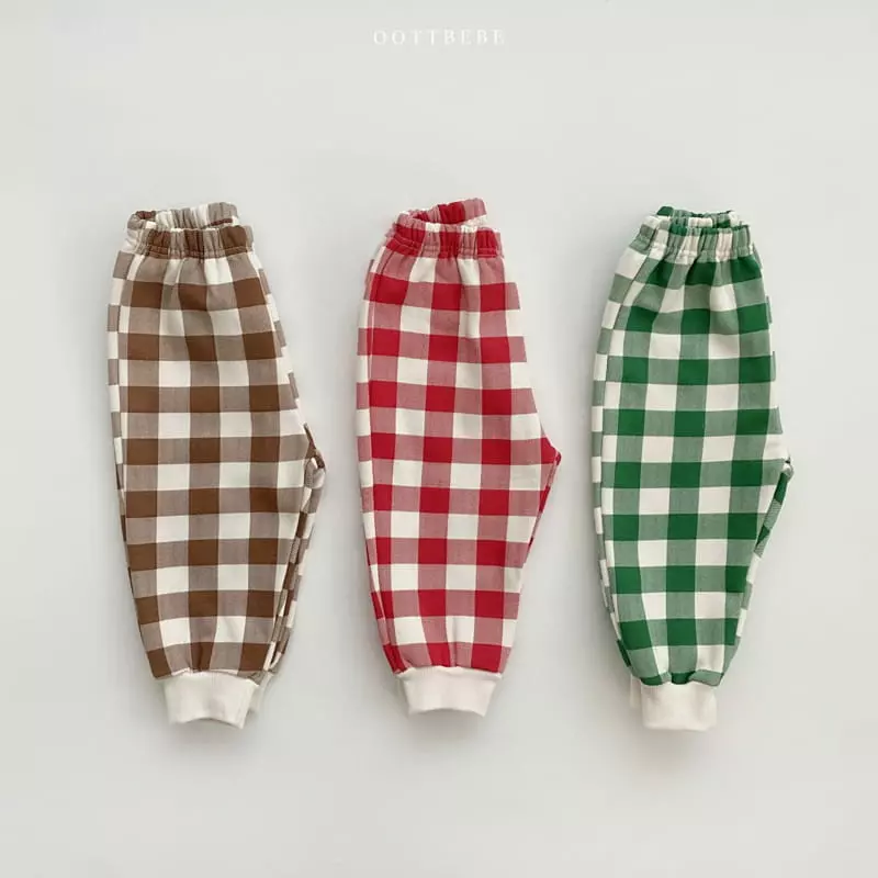 Oott Bebe - Korean Children Fashion - #stylishchildhood - Happy Check Pants - 7