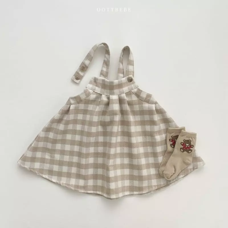 Oott Bebe - Korean Children Fashion - #stylishchildhood - High Check One-piece