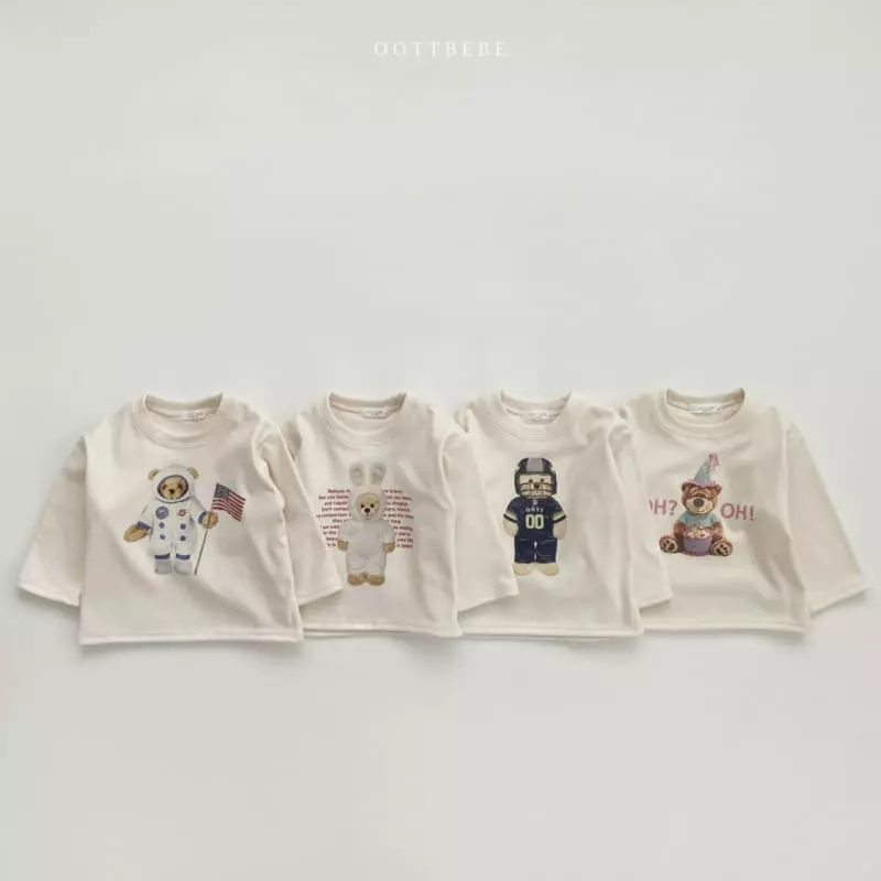 Oott Bebe - Korean Children Fashion - #toddlerclothing - Chou Cream Bear Tee - 2