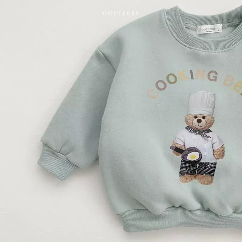 Oott Bebe - Korean Children Fashion - #toddlerclothing - Cooking Bear Sweatshirt - 8