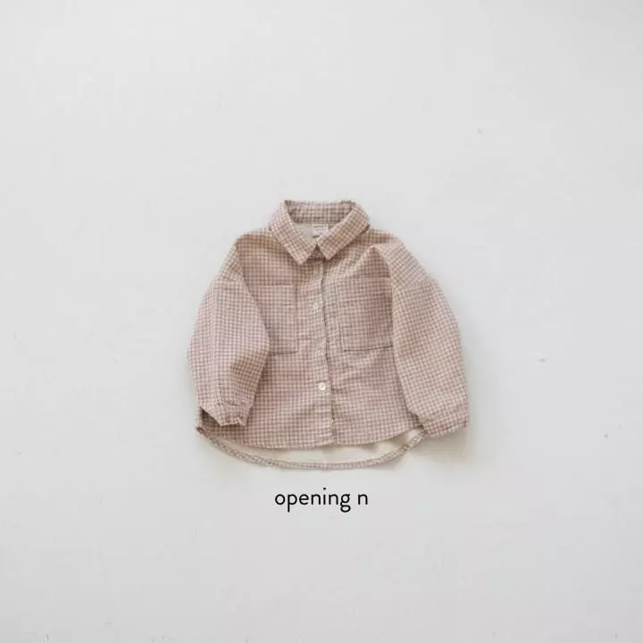 Opening & - Korean Children Fashion - #prettylittlegirls - High Check Shirt - 2