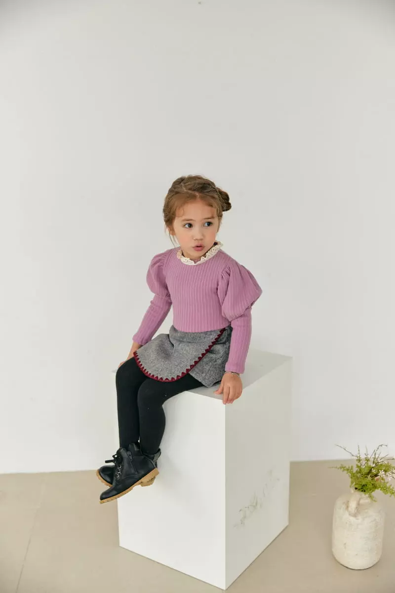 Orange Mom - Korean Children Fashion - #childofig - Lace Rib Tee - 10