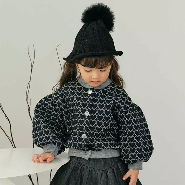 Orange Mom - Korean Children Fashion - #childrensboutique - Heart Cardigan