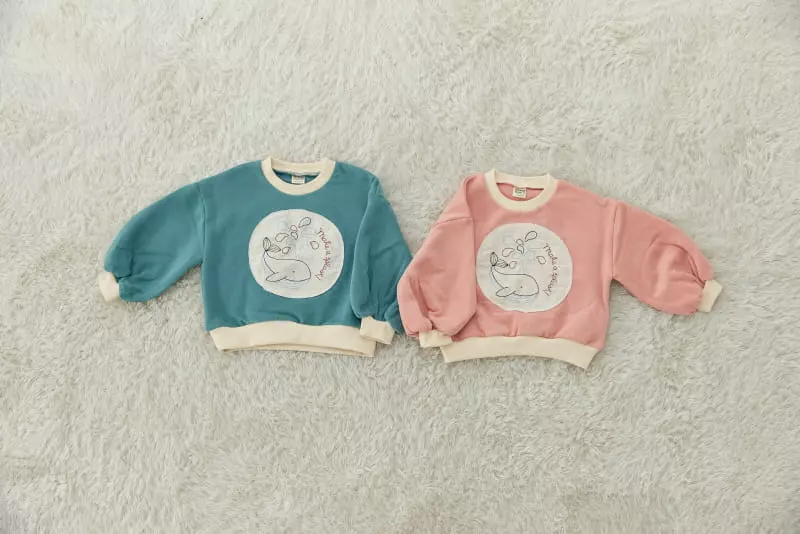 Orange Mom - Korean Children Fashion - #childrensboutique - Whale Embrodiery Tee - 12