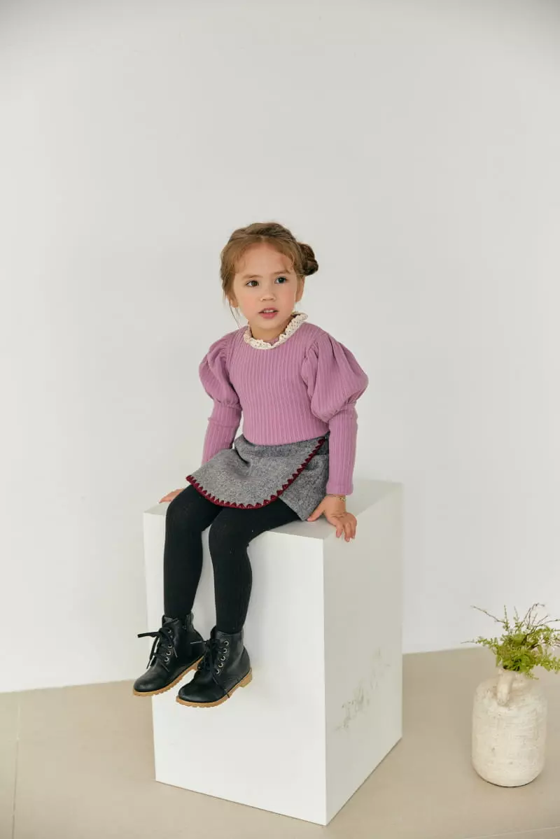 Orange Mom - Korean Children Fashion - #childrensboutique - Lace Rib Tee - 11