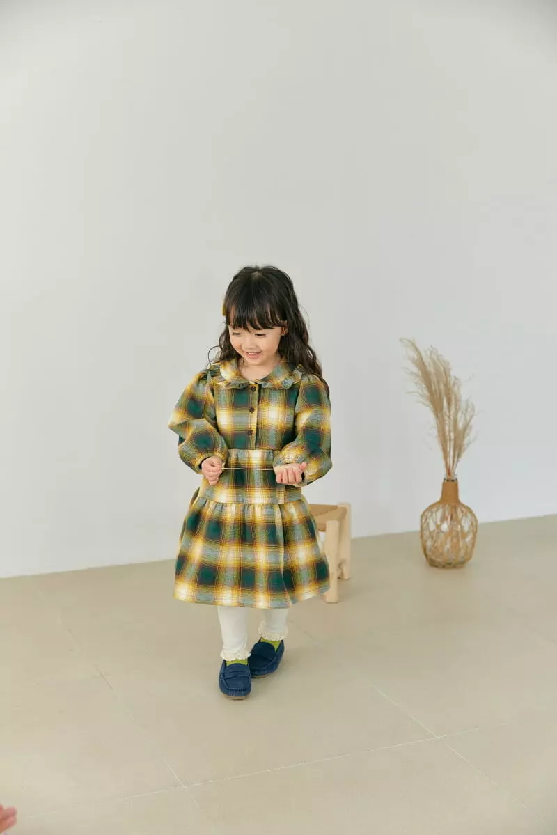 Orange Mom - Korean Children Fashion - #discoveringself - Check Bonding One-piece - 5