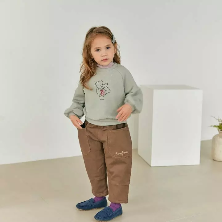 Orange Mom - Korean Children Fashion - #discoveringself - Apple Bear Tee - 2