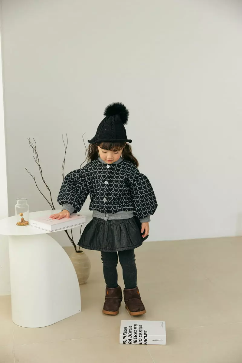 Orange Mom - Korean Children Fashion - #kidsshorts - Heart Cardigan - 5