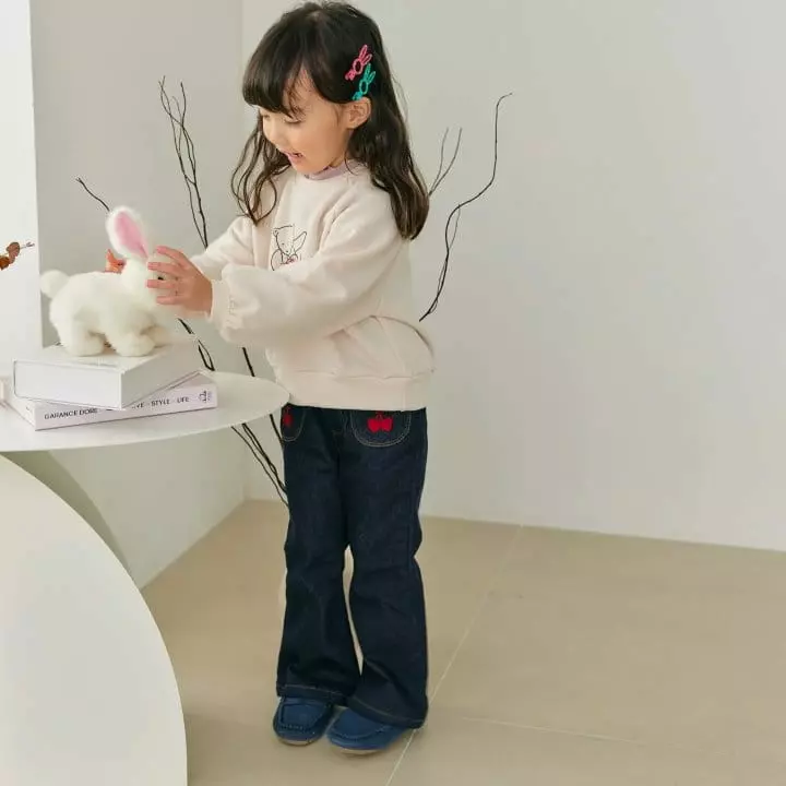 Orange Mom - Korean Children Fashion - #kidzfashiontrend - Fleece Denim Span Pants 