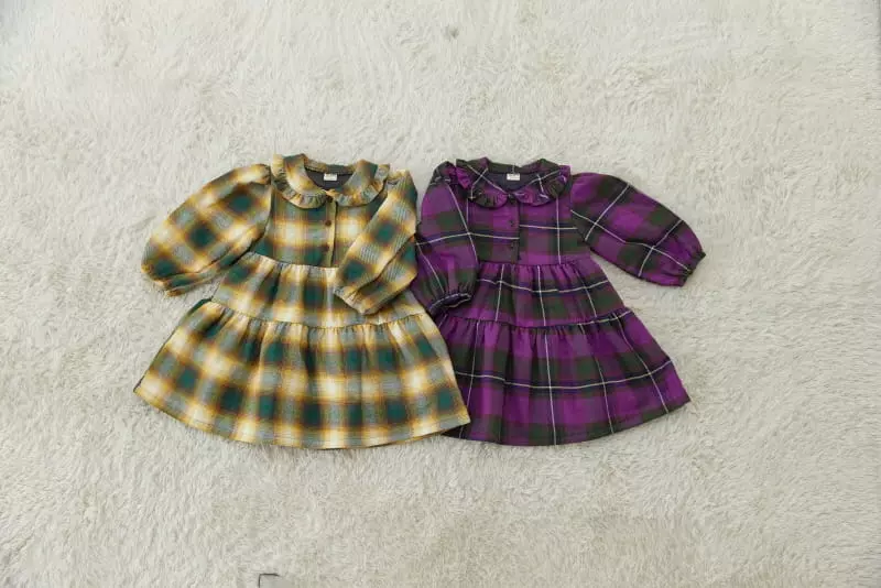Orange Mom - Korean Children Fashion - #littlefashionista - Check Bonding One-piece - 11