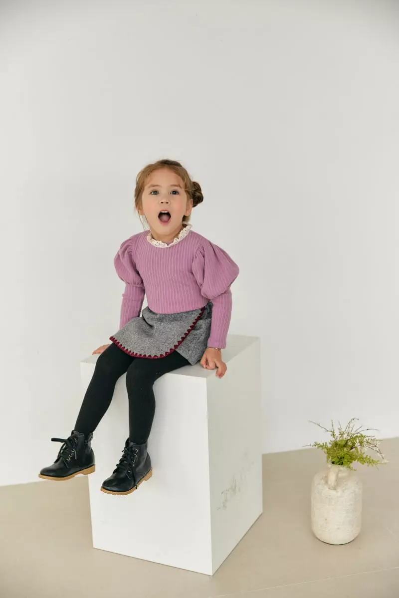 Orange Mom - Korean Children Fashion - #littlefashionista - Lace Rib Tee - 3